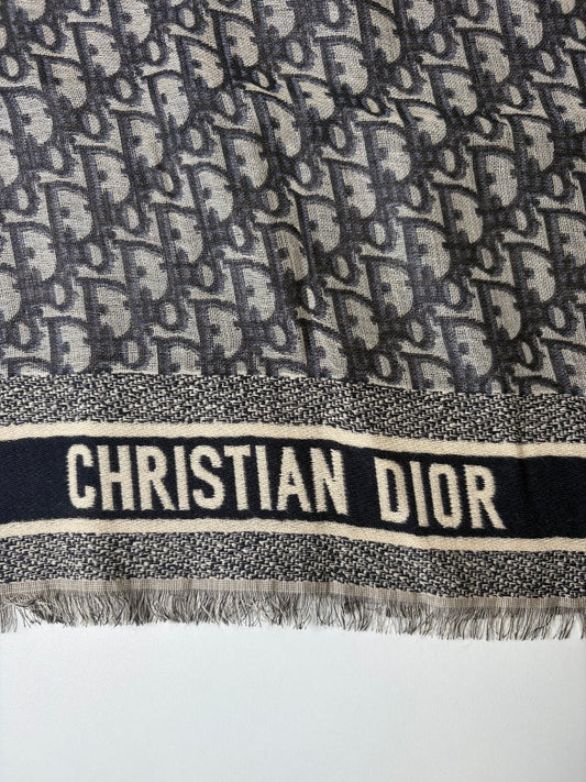 Pre-Owned CHRISTIAN DIOR Oblique Shawl, Blue