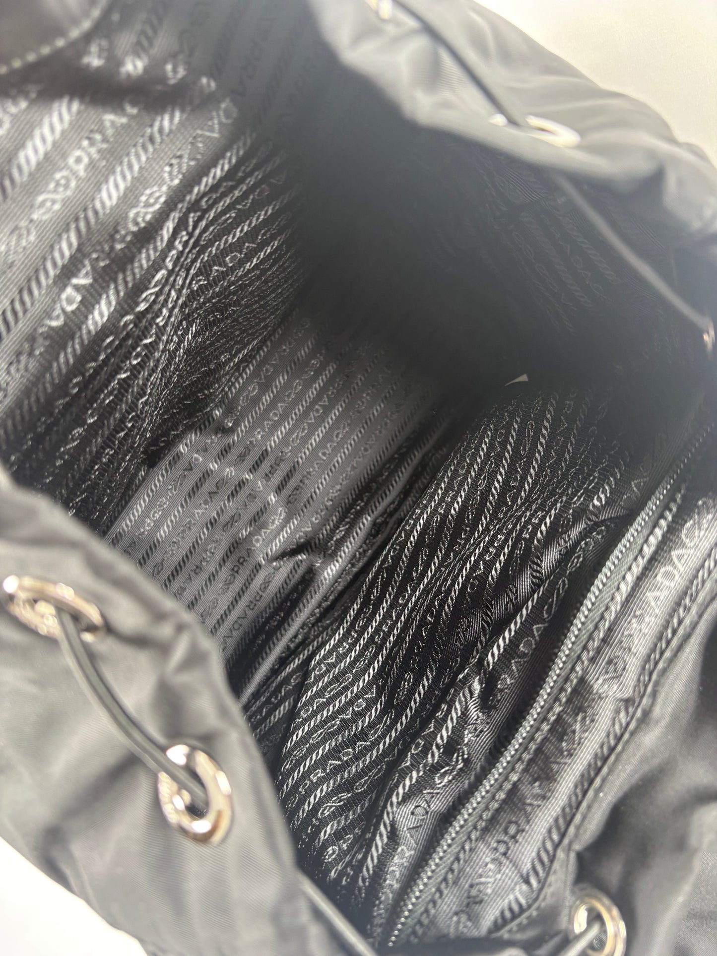 Pre-Owned PRADA Tessuto Nylon Black Backpack