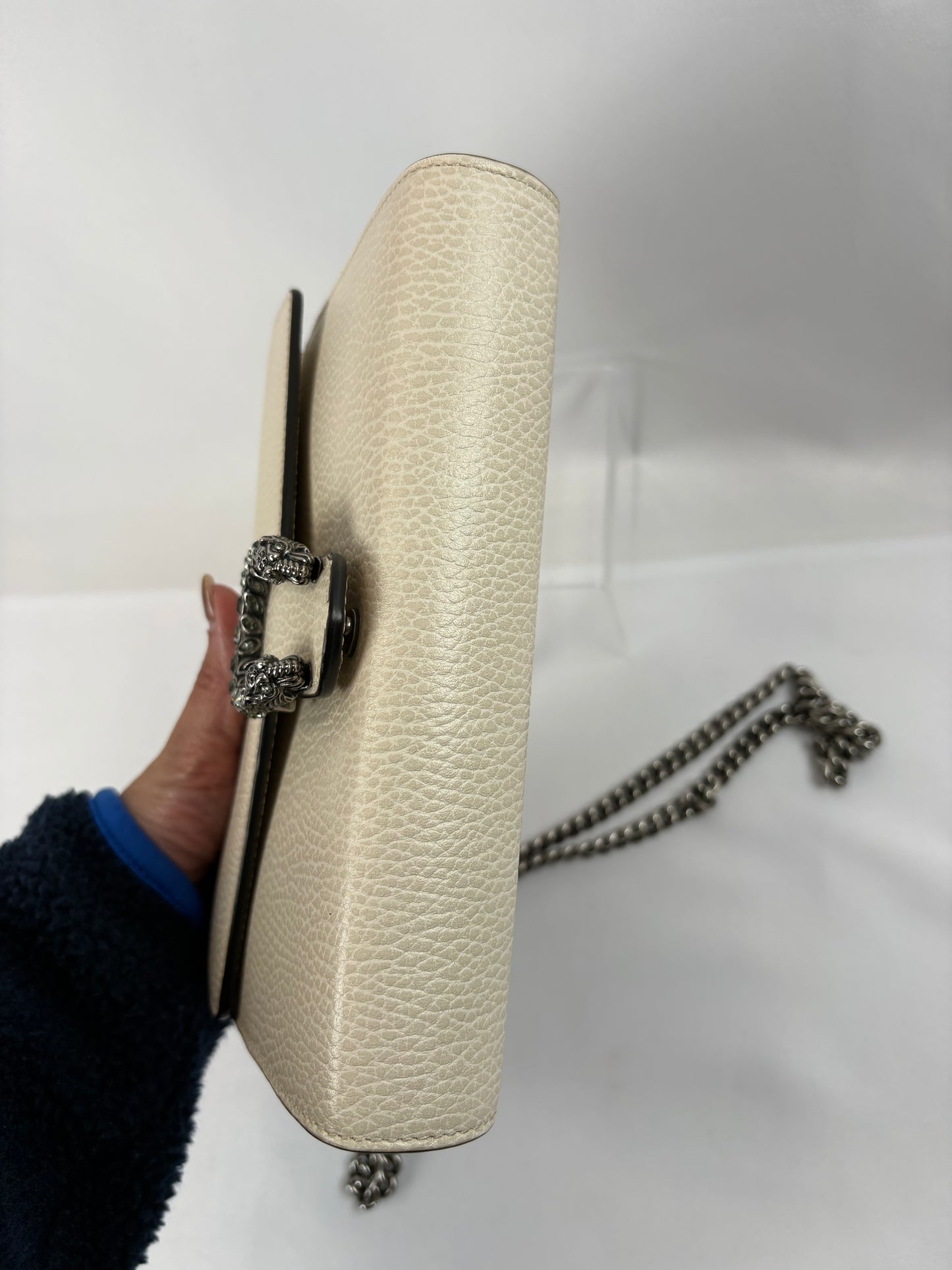 Pre-Owned GUCCI Dionysus Wallet on Chain Cream Handbag