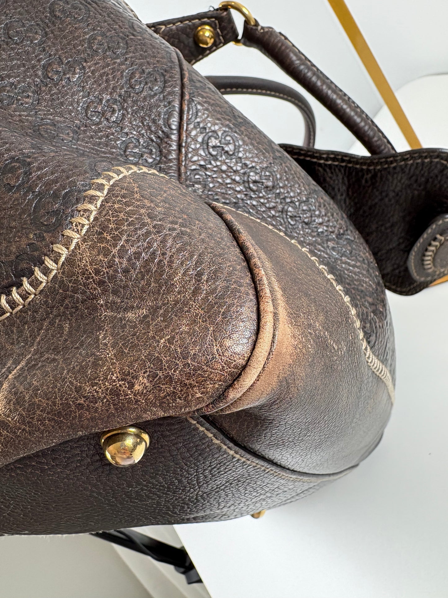 Pre-Owned GUCCI Horsebit Pelham Hobo Handbag, Brown
