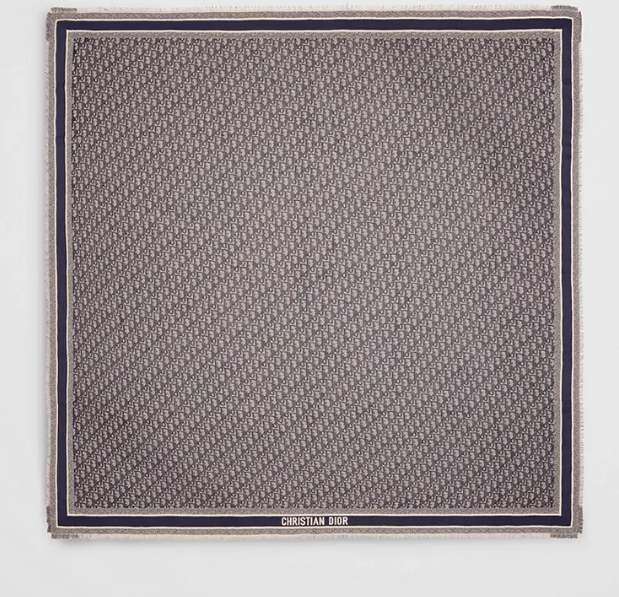 Pre-Owned CHRISTIAN DIOR Oblique Shawl, Blue