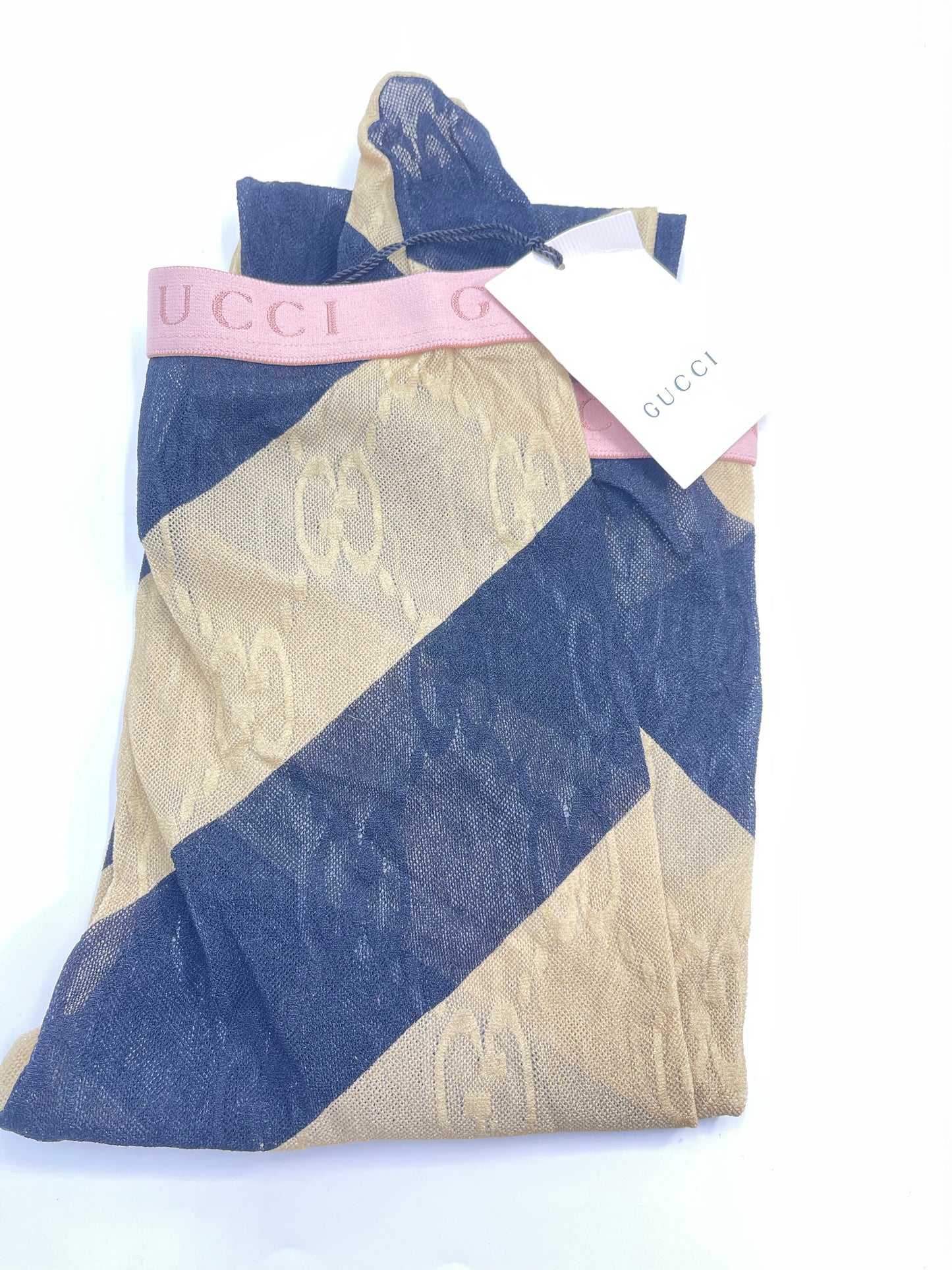 Pre-Owned GUCCI Tights Black/Ivory Pants