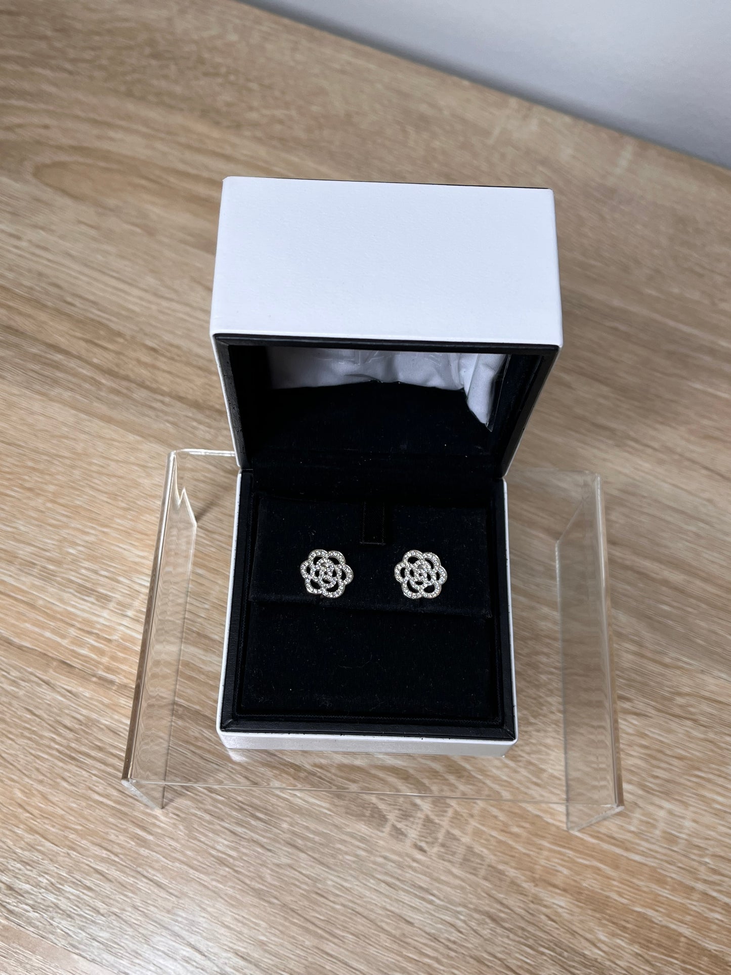 Pre-Owned CHANEL™ Camelia Ajoure Diamond Earrings