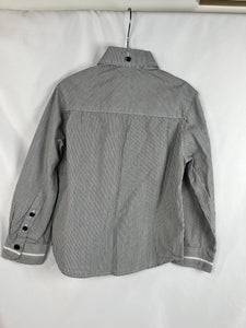 Hugo Boss Slim Fit Button Down Full Sleeve Black/White Dress Shirt, 5Y