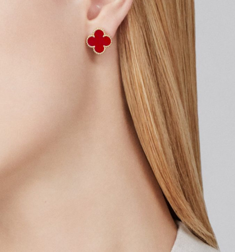 Pre-Owned VAN CLEEF & ARPELS Vintage Alhambra Carnelian Earrings