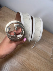 Pre-owned GUCCI Offwhite/White Belt, 95
