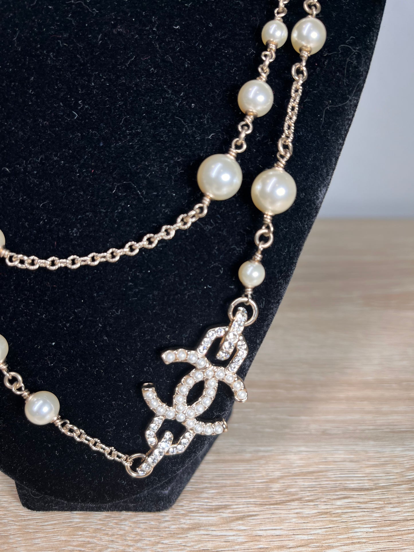 Pre-Owned CHANEL™ Long Pearl Silver Necklace, 48”