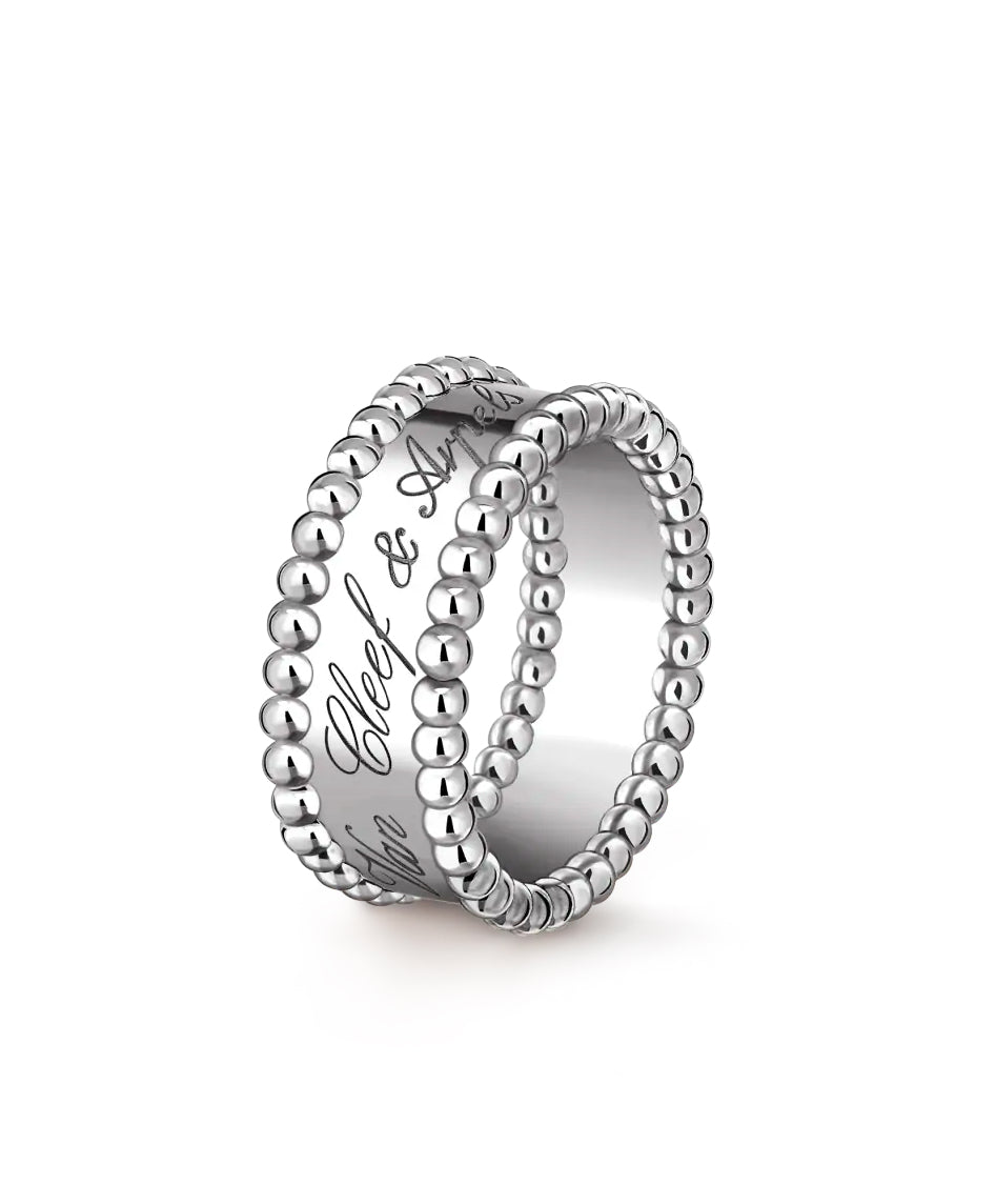 Pre-Owned VAN CLEEF & ARPELS - Perlee Signature 18K White Gold Ring, 51