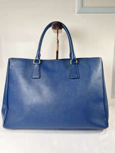 Prada Saffiano Galleria Top Handle Blue Handbag