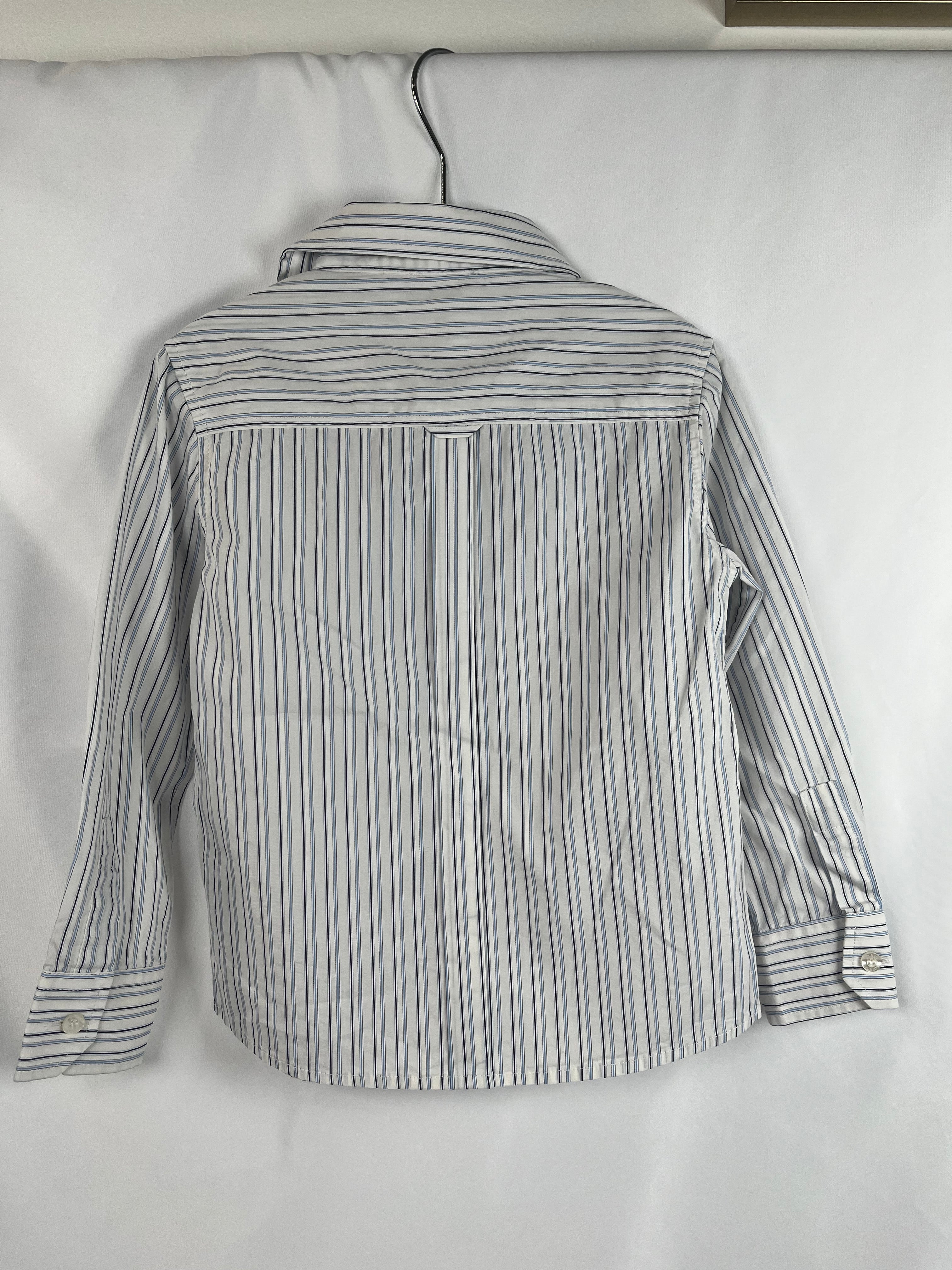 Dolce & Gabbana Button Down - Full Sleeve White/Pin Stripe Dress Shirt, 3Y