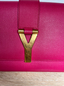 Yves Saint Laurent Y-Ligne Fuchsia Clutch