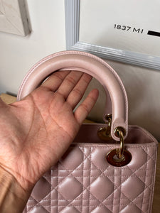 Dior - Lady Dior Pearl Pink Handbag,Medium