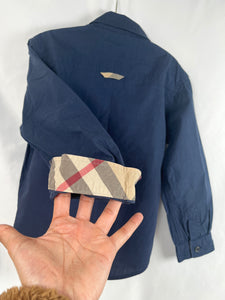 Burberry Button Down - Full Sleeve Dark Blue Dress Shirt, 5Y
