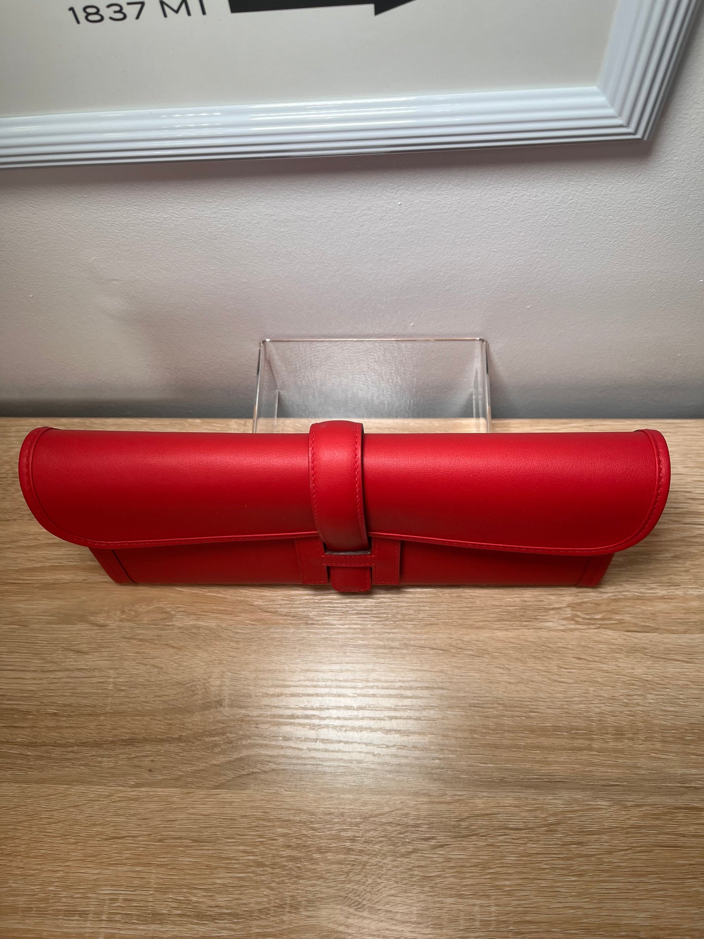 Pre-Owned HERMES Swift Jige Elan 29 Clutch Rouge Clutch