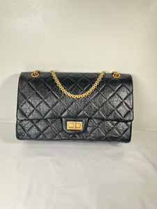 Pre-Owned CHANEL™ Reissue 2.55 Black/GHW Handbag