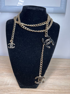 Chanel™ Chain Black/Light Gold Belt, 40"