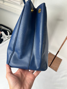 Prada Saffiano Galleria Top Handle Blue Handbag