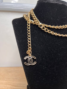 Chanel™ Chain Black/Light Gold Belt, 40"