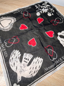 Alexander McQueen Black/White Scarf, 17 by 17 inches
