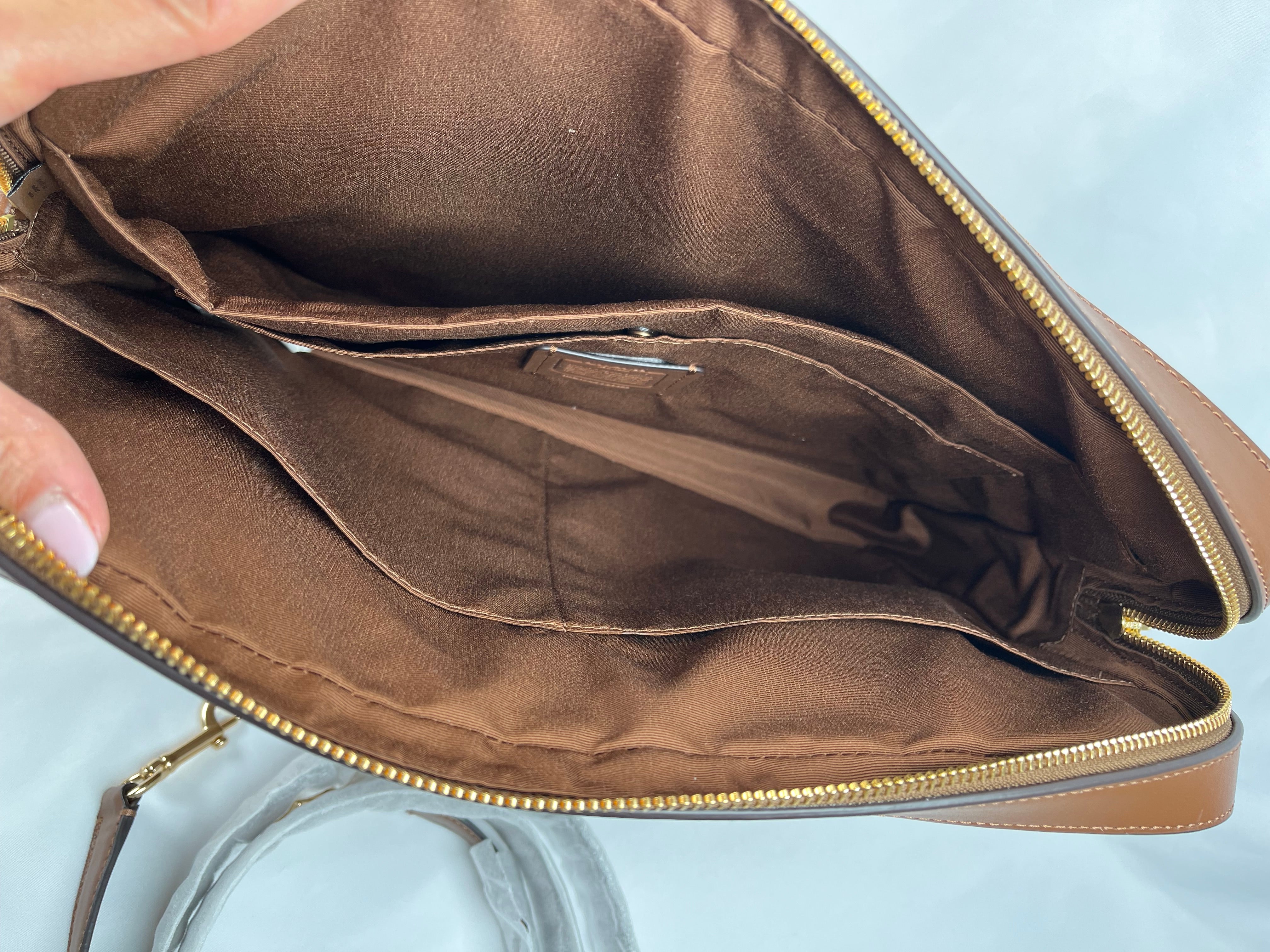 Pre-Owned COACH Coated Canvas & Leather Brown/Beige Laptop Bag