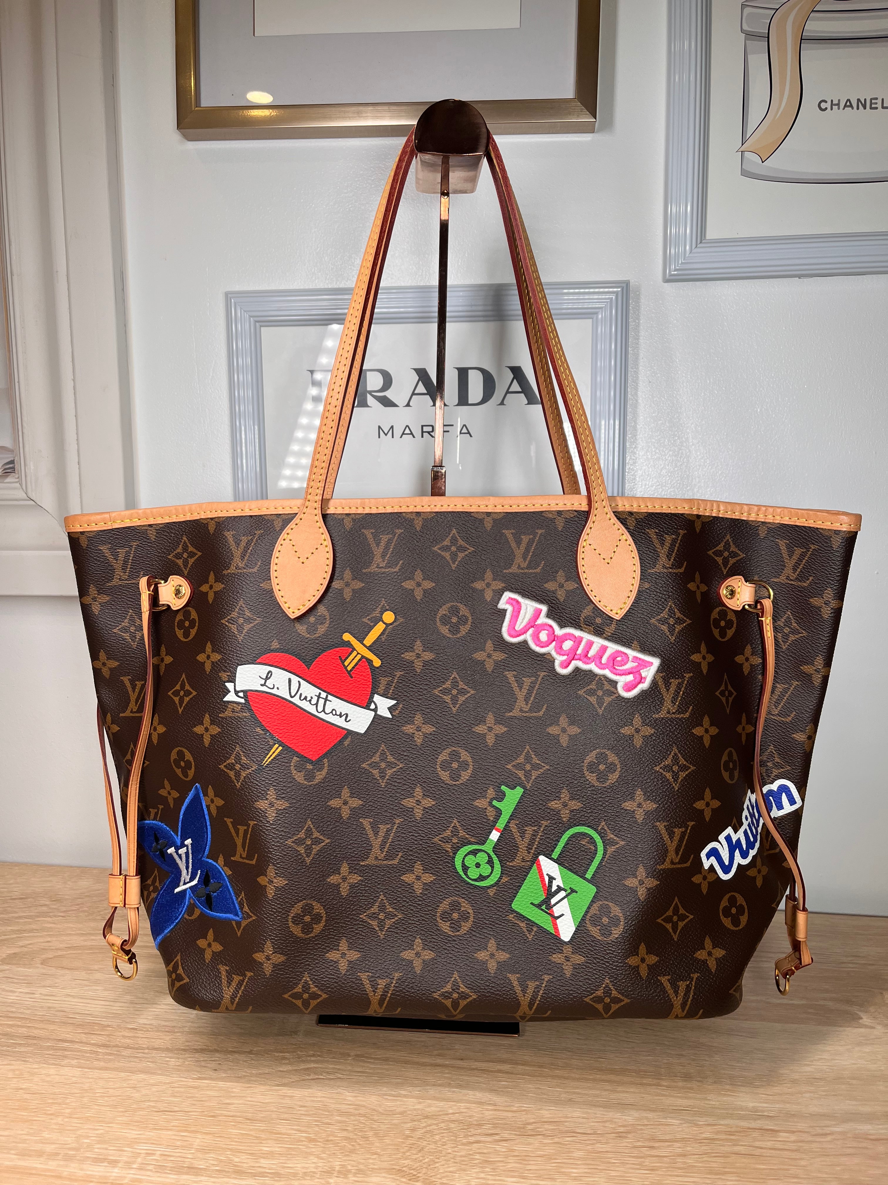 Louis Vuitton Neverfull Limited Edition Patchwork Monogram Handbag, MM