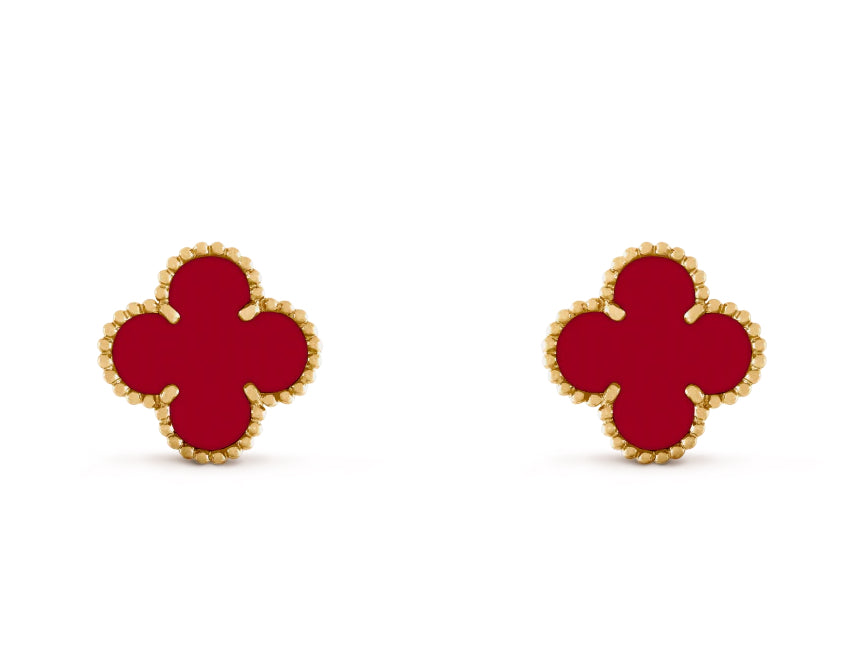 Pre-Owned VAN CLEEF & ARPELS Vintage Alhambra Carnelian Earrings