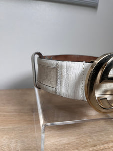 Pre-owned GUCCI Offwhite/White Belt, 95