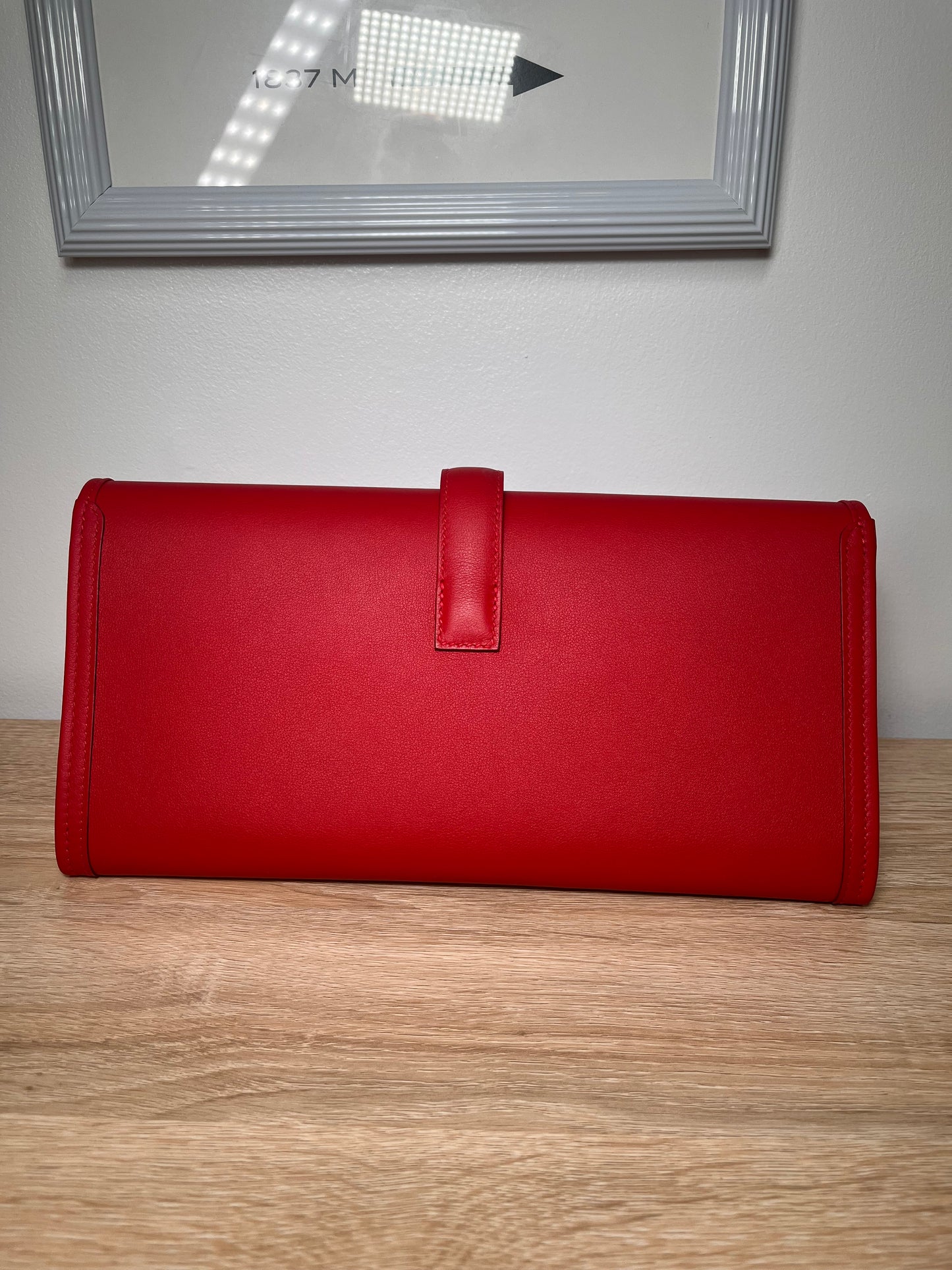 Pre-Owned HERMES Swift Jige Elan 29 Clutch Rouge Clutch