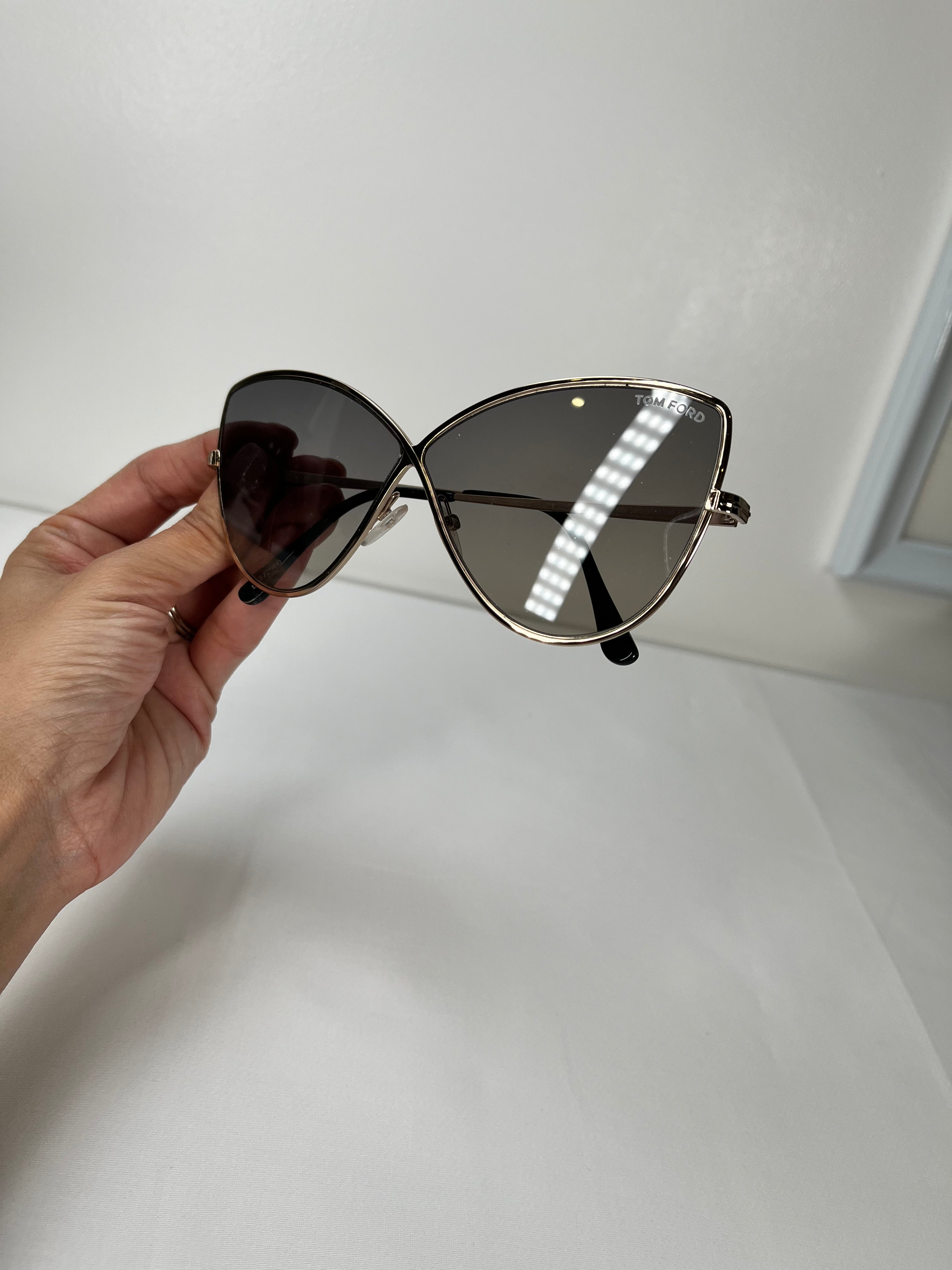 Tom Ford Metal Leila Cat Eye Gold Sunglasses