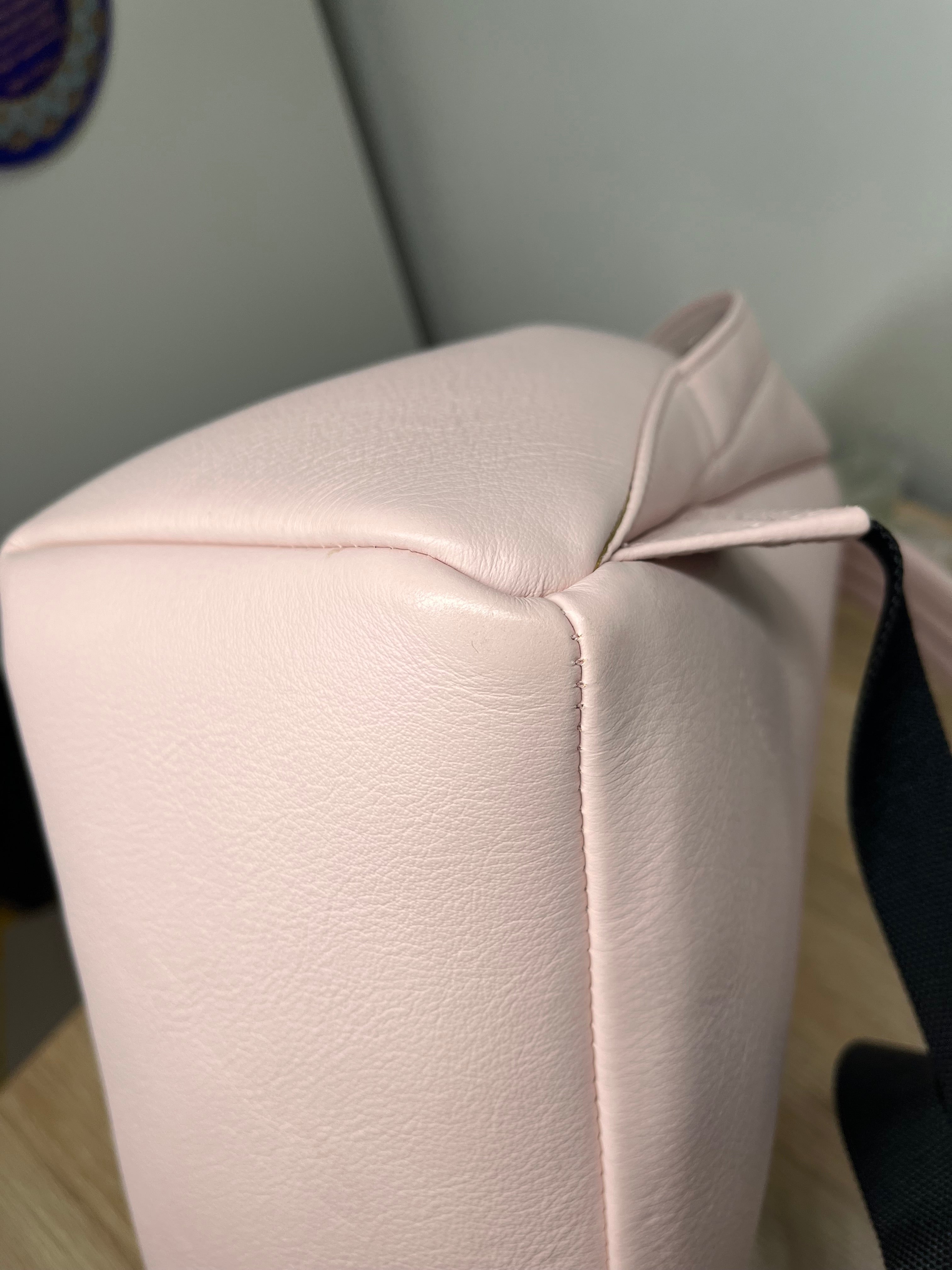 Pre-Owned BALENCIAGA Calfskin Everyday Light Rose Backpack, 9.5" x 14" x 4.75