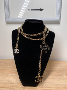 Chanel™ Chain Black/Light Gold Belt, 40"