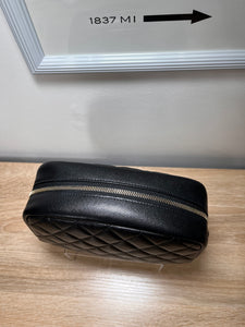 Pre-Owned CHANEL™ Caviar Quilted Cosmetic Black Pouch