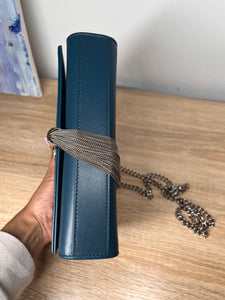 YSL Kate with tassel wallet on chain Teal/Blue