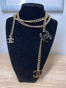 Chanel™ Chain Black/Light Gold Belt, 40"