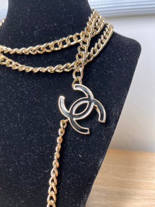 Chanel™ Chain Black/Light Gold Belt, 40"