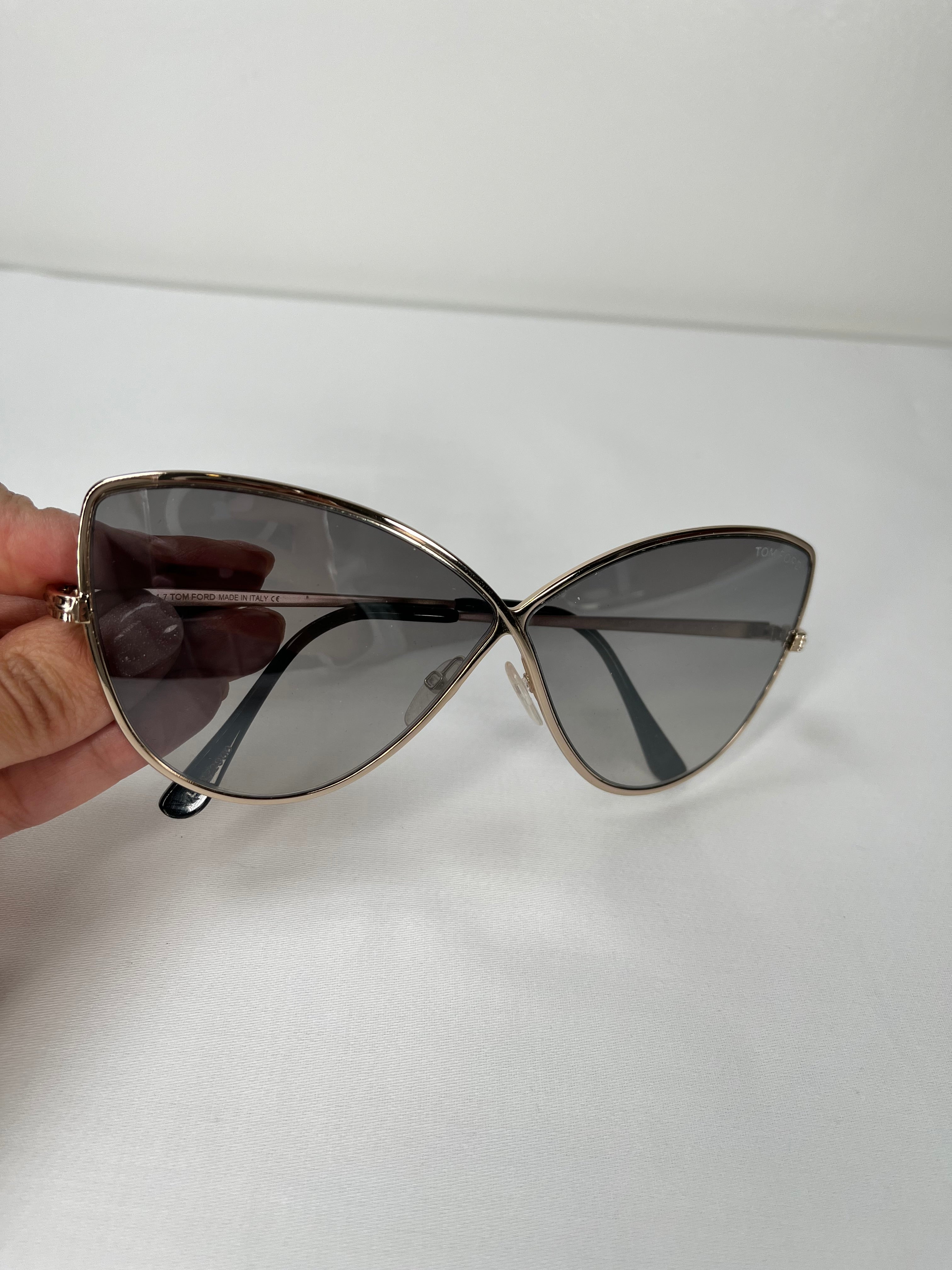 Tom Ford Metal Leila Cat Eye Gold Sunglasses