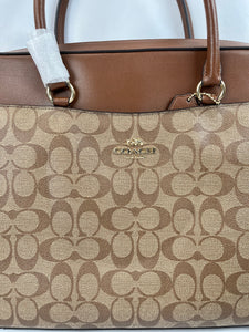 Pre-Owned COACH Coated Canvas & Leather Brown/Beige Laptop Bag