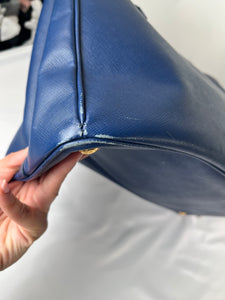 Prada Saffiano Galleria Top Handle Blue Handbag