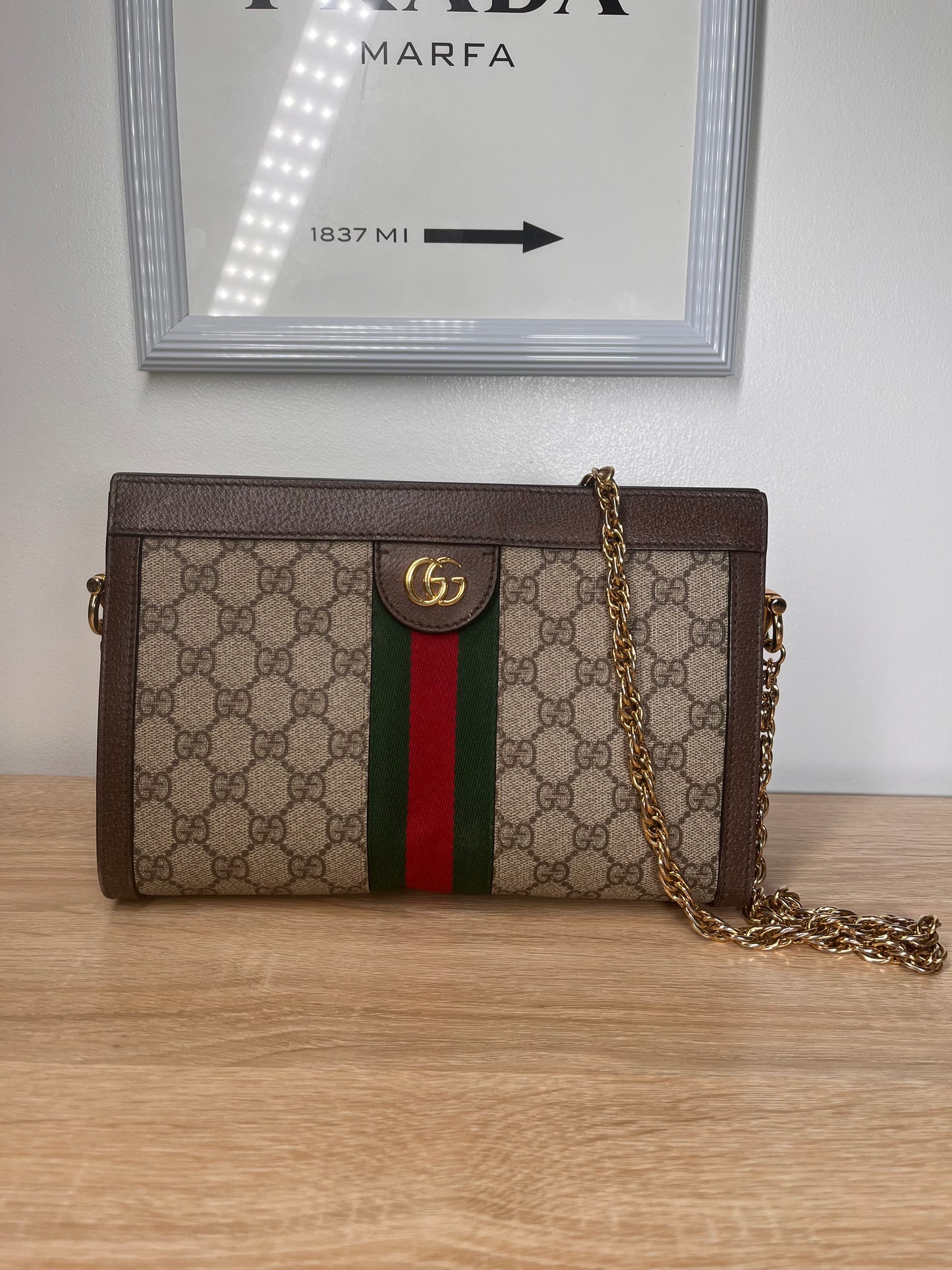 Pre-Owned GUCCI Ophidia Chain Strap Ophidia Handbag, Small