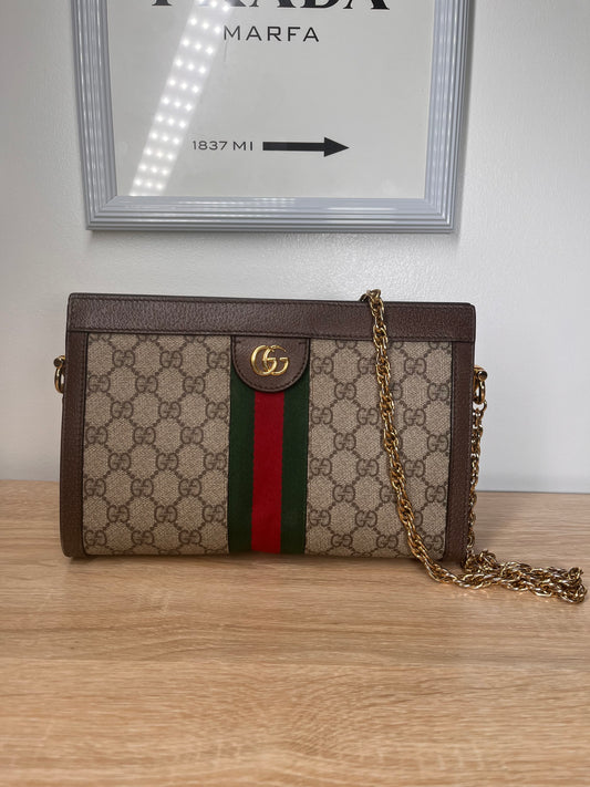 Pre-Owned GUCCI Ophidia Chain Strap Ophidia Handbag, Small