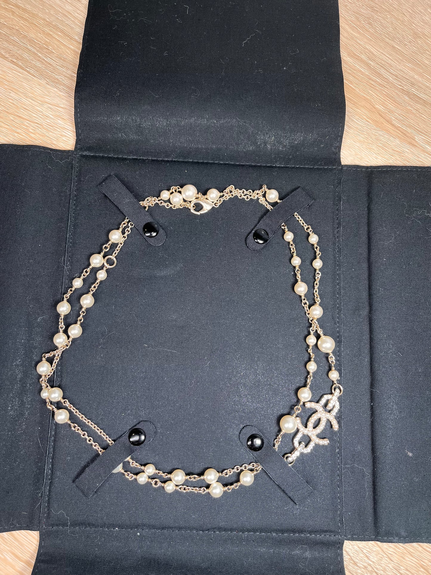 Pre-Owned CHANEL™ Long Pearl Silver Necklace, 48”
