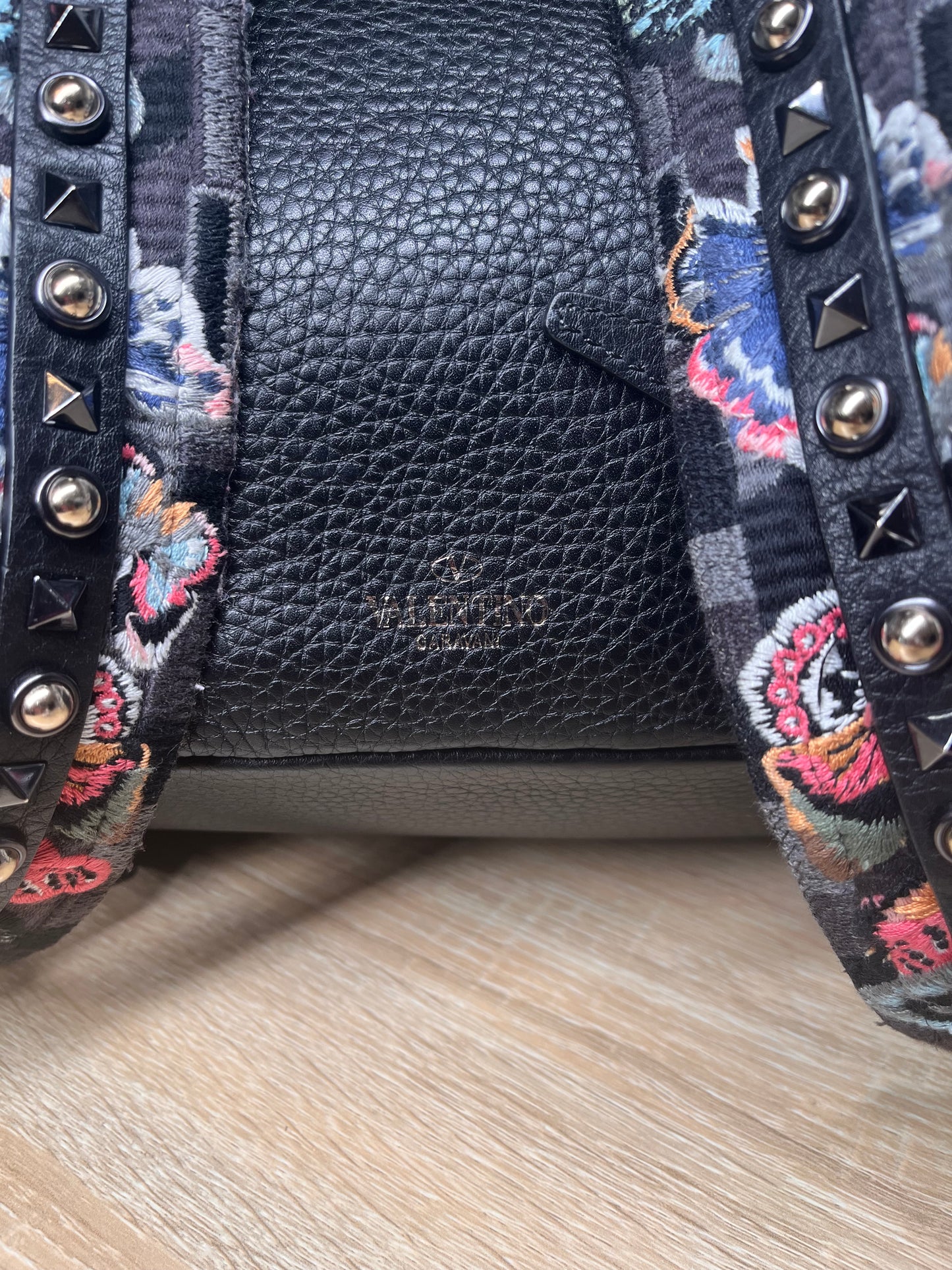 Pre-Owned VALENTINO Rockstud - Special edition straps Black Backpack, 11 by 13 by 5"