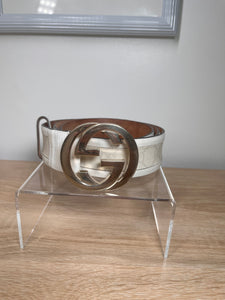Pre-owned GUCCI Offwhite/White Belt, 95