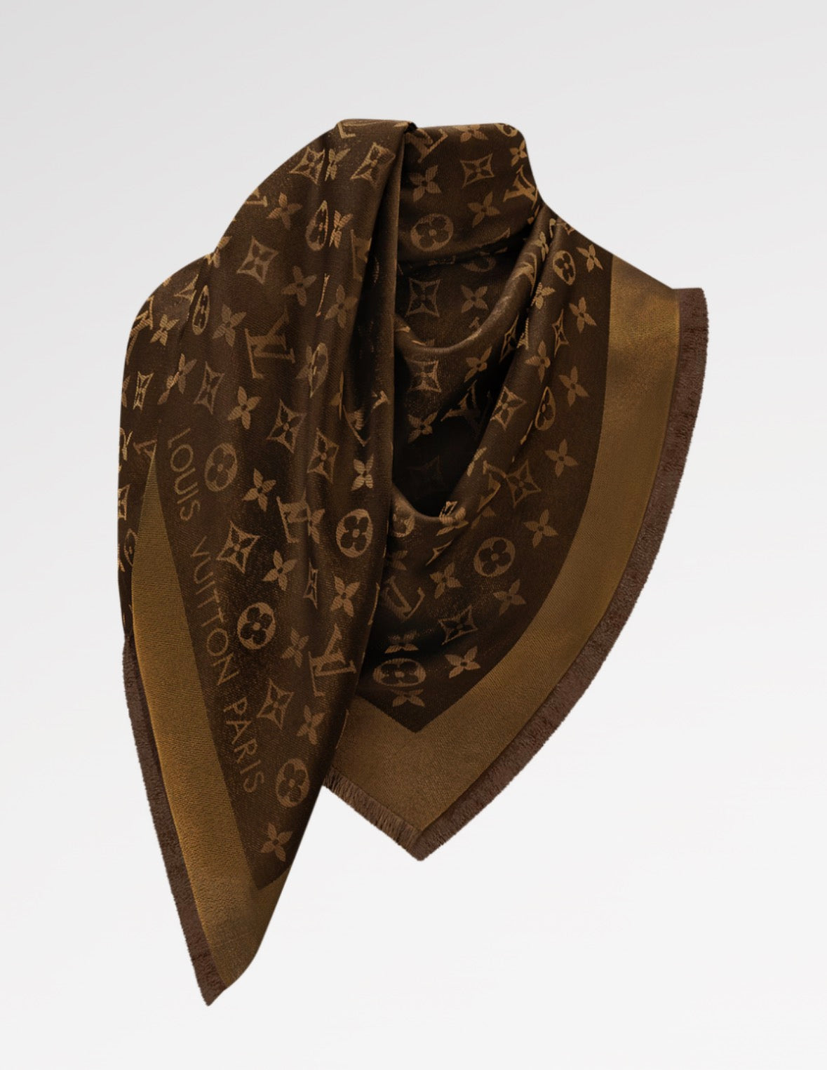 Pre-Owned LOUIS VUITTON Monogram Shine Brown Shawl