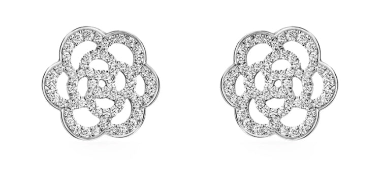 Pre-Owned CHANEL™ Camelia Ajoure Diamond Earrings