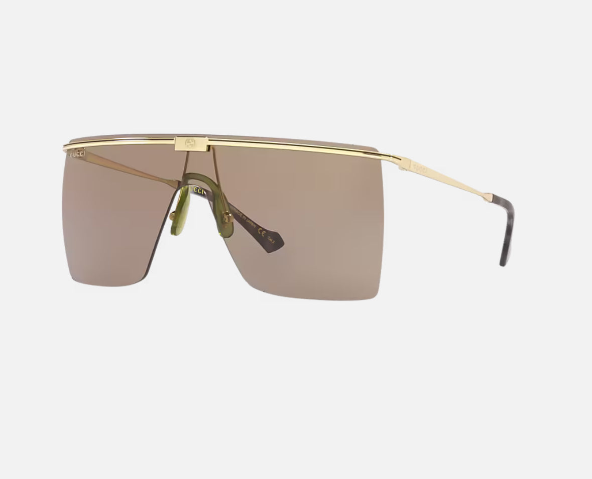 Pre-Owned GUCCI Square Framed Gold Sunglasses