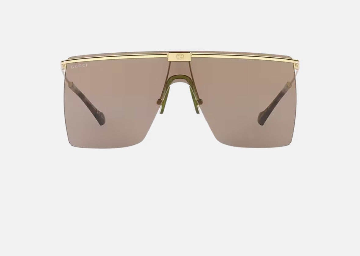 Pre-Owned GUCCI Square Framed Gold Sunglasses