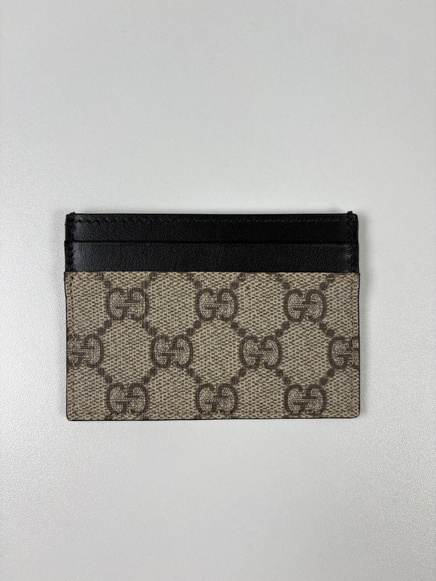 Pre-Owned GUCCI Coated Canvas Card Holder, Beige/Black