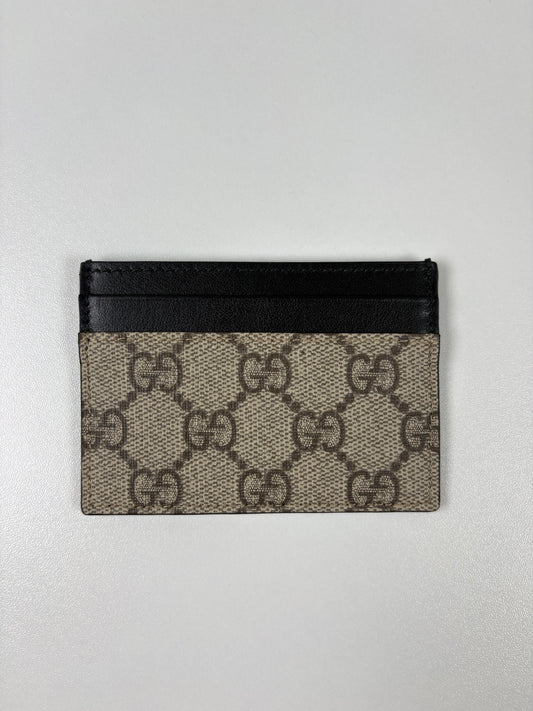 Pre-Owned GUCCI Coated Canvas Card Holder, Beige/Black