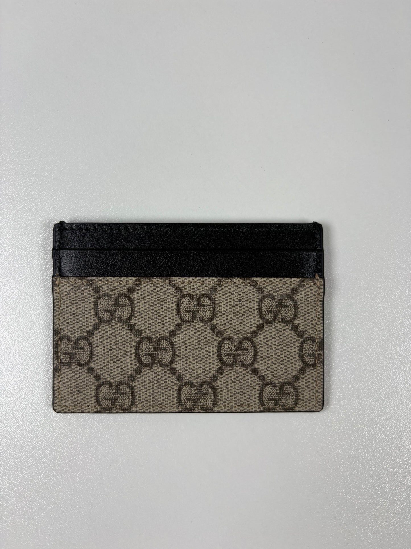 Pre-Owned GUCCI Coated Canvas Card Holder, Beige/Black